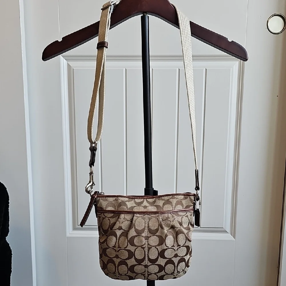 Coach Canvas Courier Crossbody Bag LIKE NEW